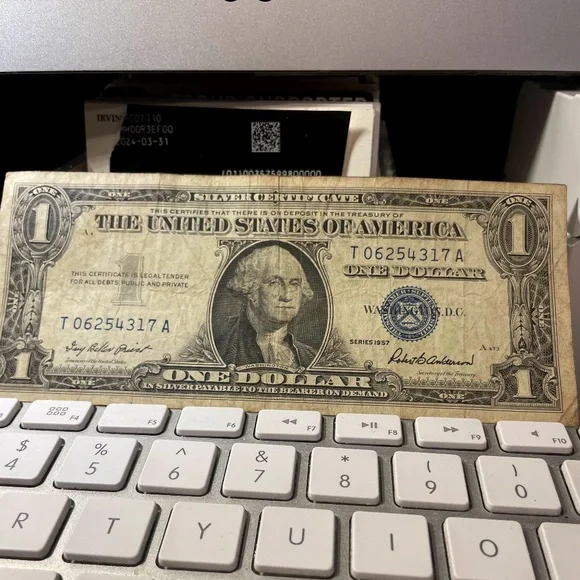 1957 silver Dollar Bank Note Blue Seal Us Federal $1. # T06254317 A Vintage - Picture 1 of 5